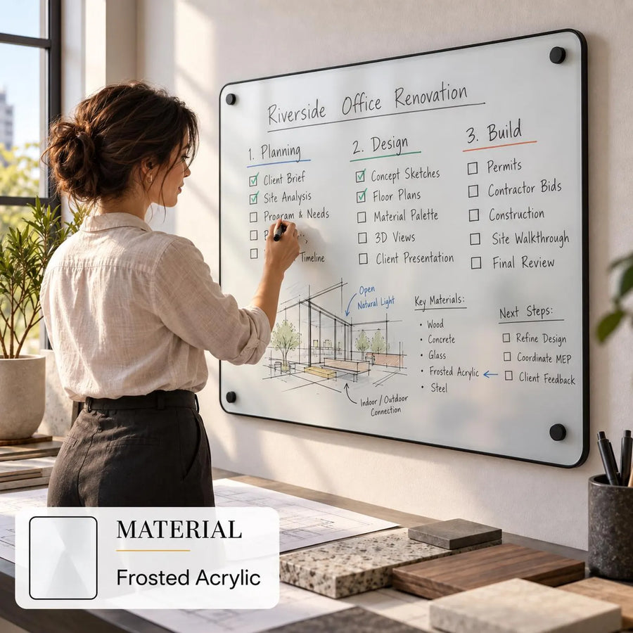 Meeting room writable blank acrylic board wall mounted office task board clear acrylic dry erase board reception announcement acrylic sign