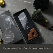 Trophy awards personalized work anniversary gift crystal award 5 year plaque appreciation corporate awards unique plaque designs wood laser