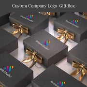 Custom magnetic gift box with ribbon personalized message luxury corporate packaging set branded client gift foldable presentation box