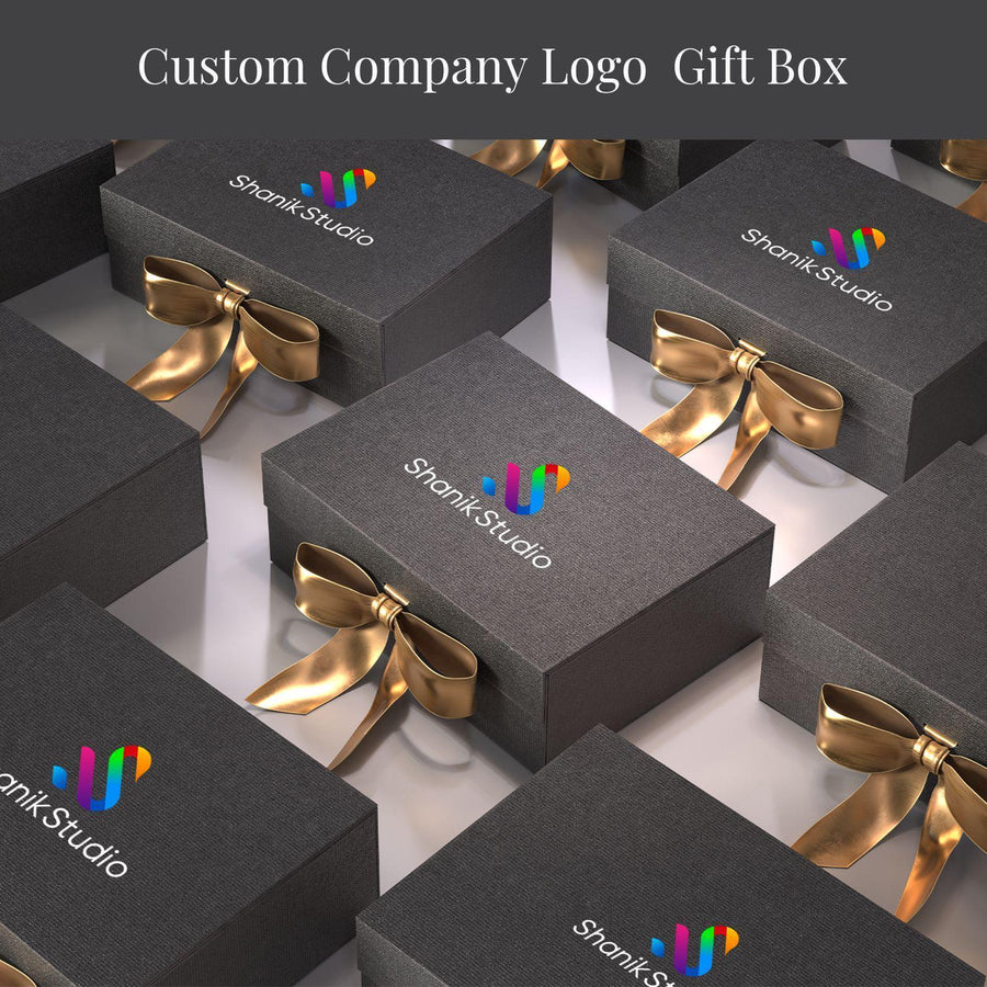 Custom magnetic gift box with ribbon personalized message luxury corporate packaging set branded client gift foldable presentation box