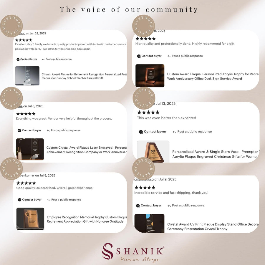 Elegant Crystal Wood Base Trophy Award