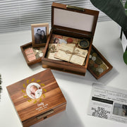 Personalized Print Newborn Photo Memory Box Wooden Baby Keepsake Chest Custom Birth Stats Heirloom Hospital Bracelet Ultrasound Organizer