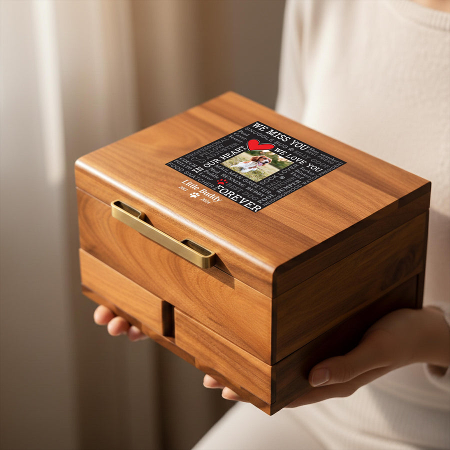 Custom Dog Photo Memorial Box Personalized Pet Keepsake Chest Pet Loss Gift Dog Remembrance Sympathy Gift