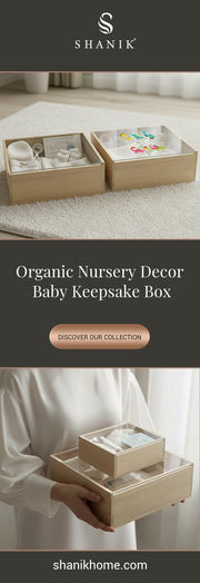 Minimalist baby memory box with clear lid print baby photo birth stats organic nursery decor newborn milestone storage gift for new mom