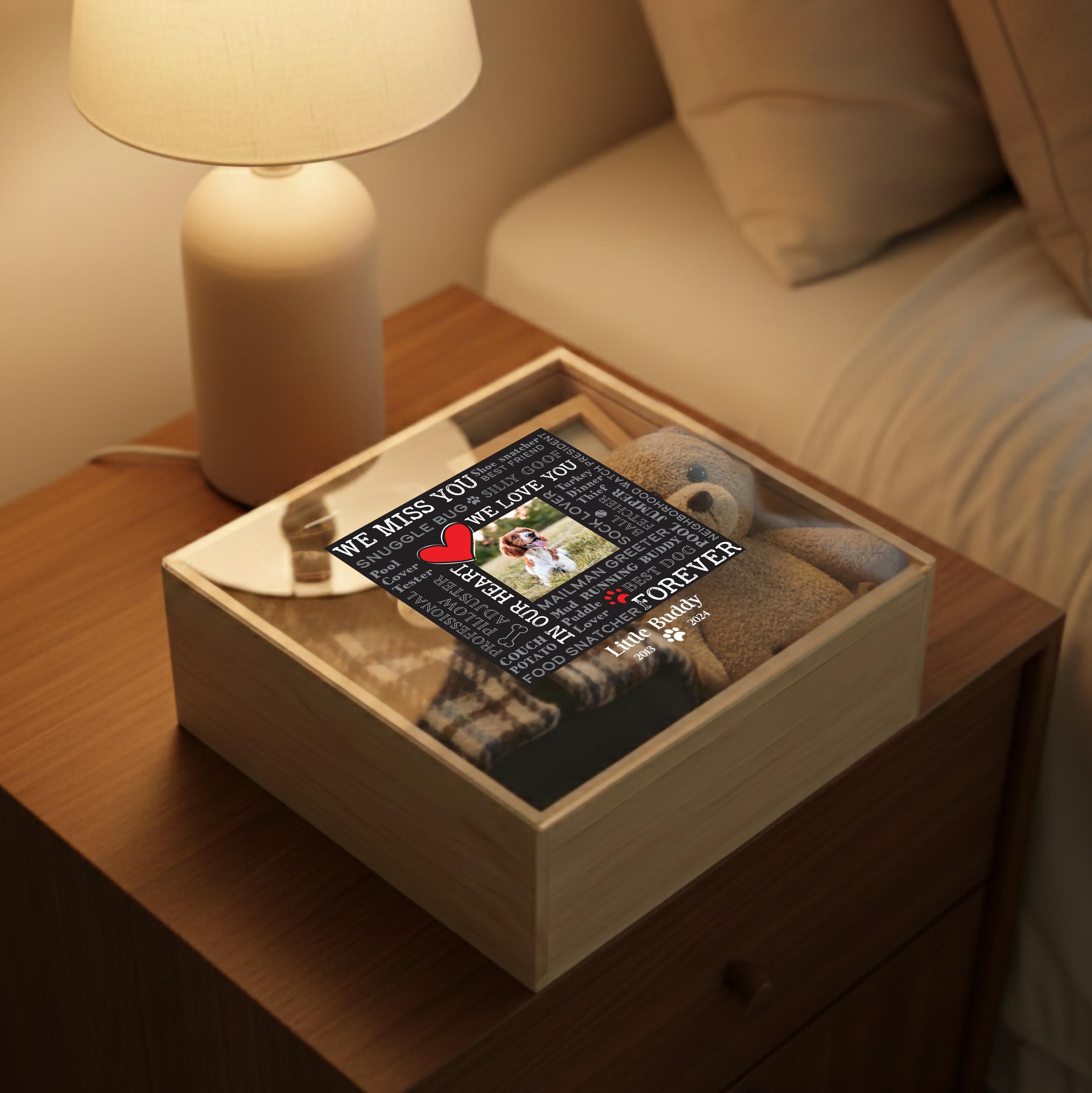 Pet Loss Gift for Friend Memorial Keepsake Box for Pet Owner Personalized Pet Remembrance Box Photo Tribute Sympathy Gift for Pet Mom