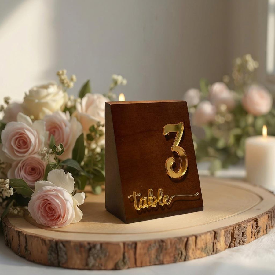 Wood wedding table number for wedding reception freestanding decor table top number centerpiece guest table reception number sign
