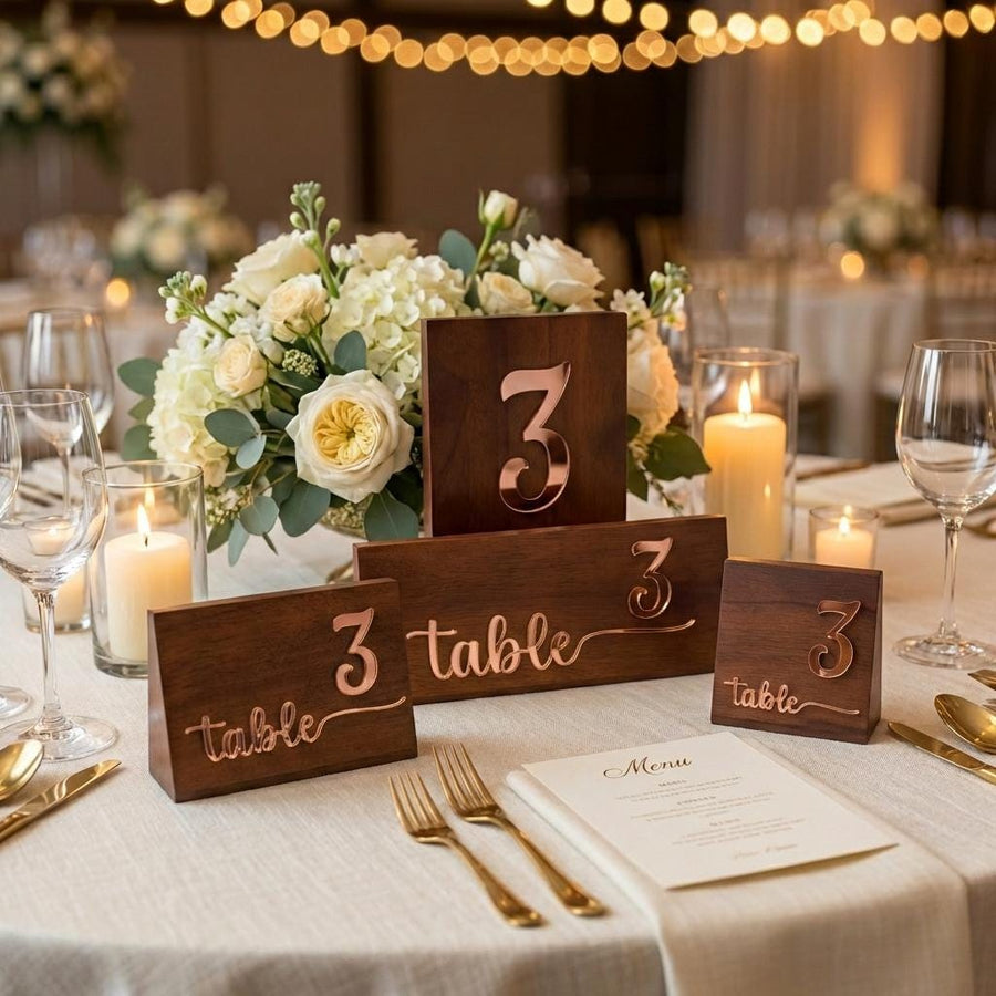 Wood wedding table number for wedding reception freestanding decor table top number centerpiece guest table reception number sign