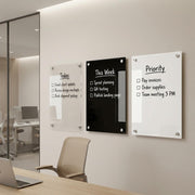 Meeting room writable blank acrylic board wall mounted office task board clear acrylic dry erase board reception announcement acrylic sign