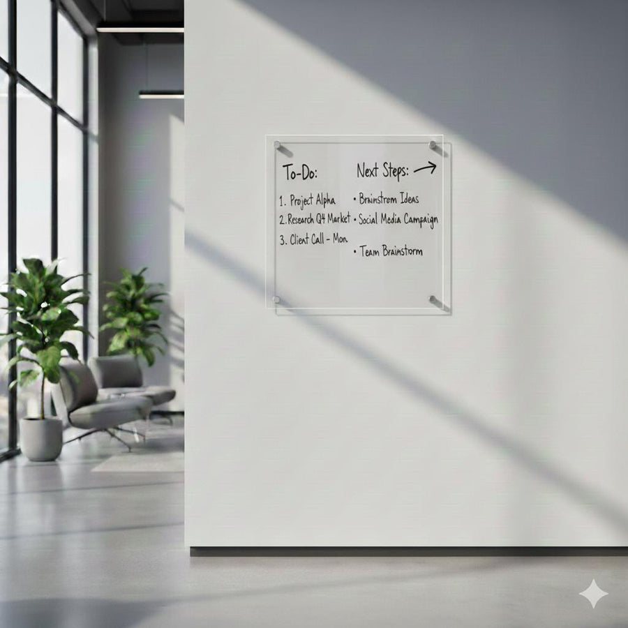 Meeting room writable blank acrylic board wall mounted office task board clear acrylic dry erase board reception announcement acrylic sign