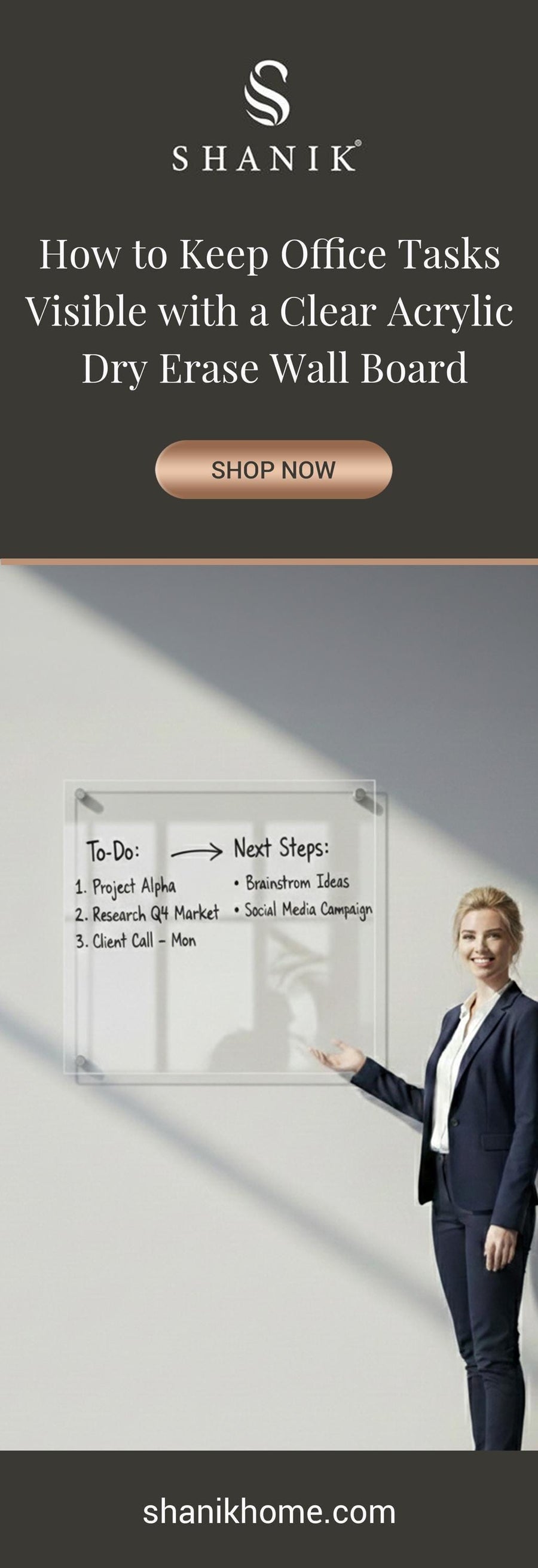 Meeting room writable blank acrylic board wall mounted office task board clear acrylic dry erase board reception announcement acrylic sign