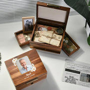 Custom print photo memory box loss of husband bereavement keepsake wood chest for grieving daughter parent remembrance comfort gift