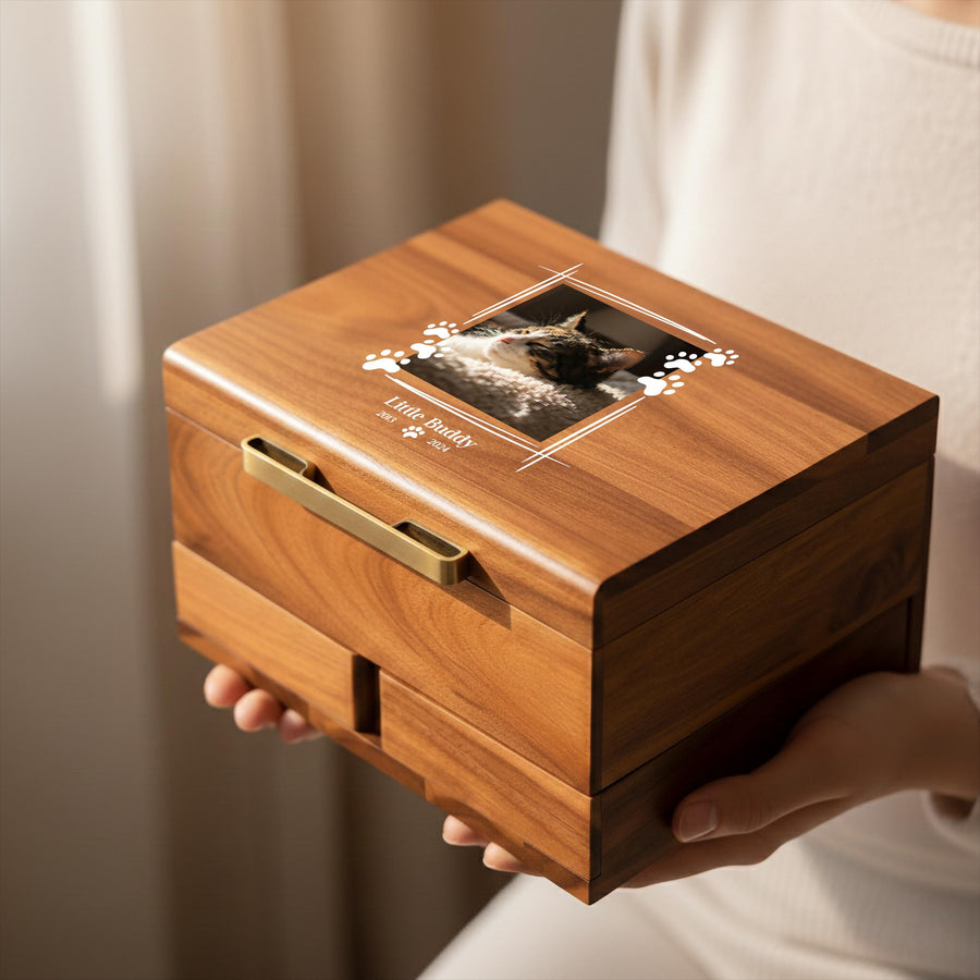 Custom Dog Photo Memorial Box Personalized Pet Keepsake Chest Pet Loss Gift Dog Remembrance Sympathy Gift