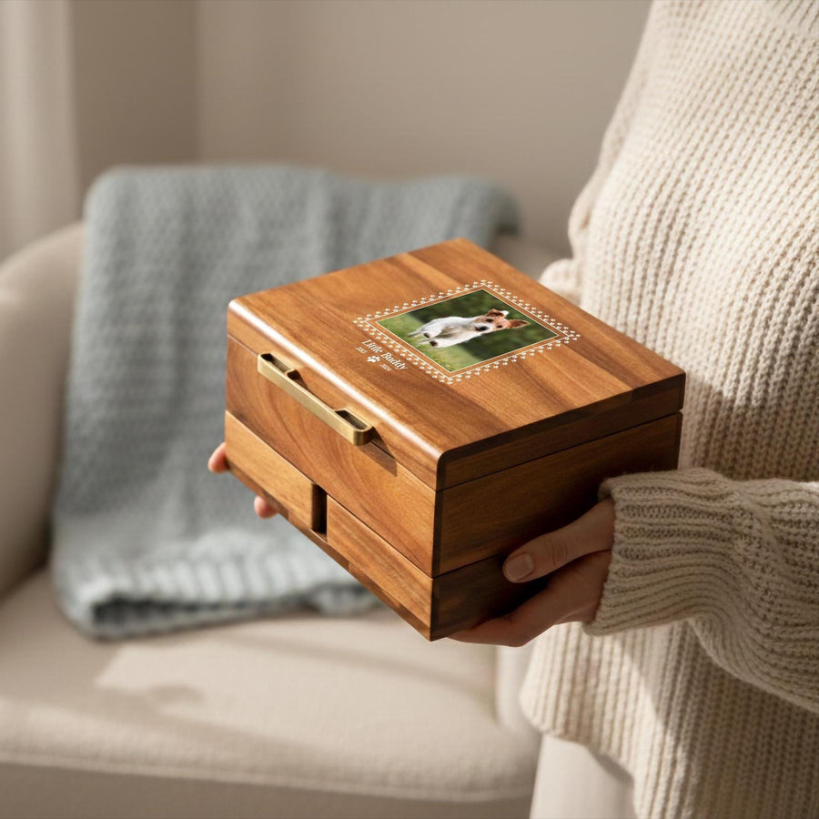 Custom Dog Photo Memorial Box Personalized Pet Keepsake Chest Pet Loss Gift Dog Remembrance Sympathy Gift