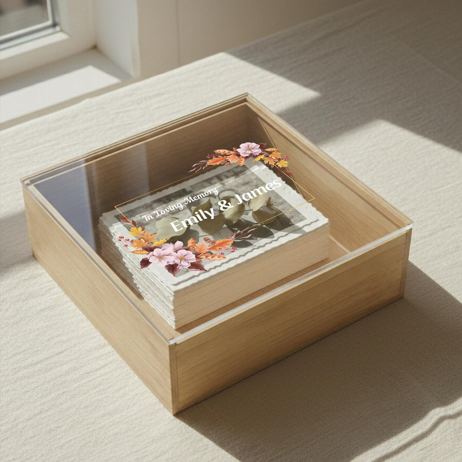 1 Year Anniversary Gift for Wife Romantic Keepsake Box for Her Personalized Anniversary Memory Box Wedding Vow Storage Custom Acrylic Lid