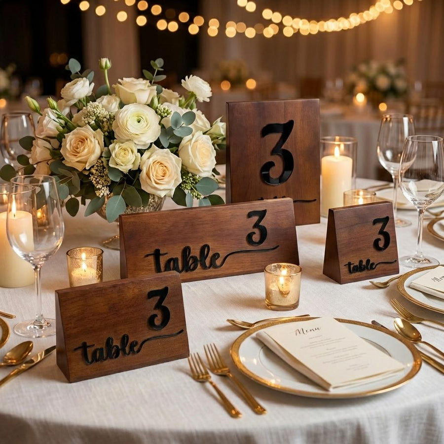 Wood wedding table number for wedding reception freestanding decor table top number centerpiece guest table reception number sign