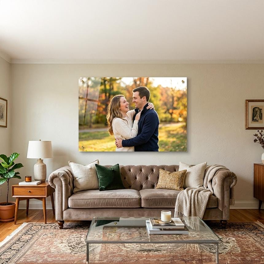 Couple wall art print acrylic wall hanging personalized picture on acrylic glass couple photo wedding entrance decor photo prints wall decor
