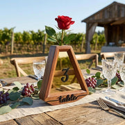 Flower wedding decor item for table number centerpiece idea for wedding reception wooden table sign floral minimalist wedding table decor