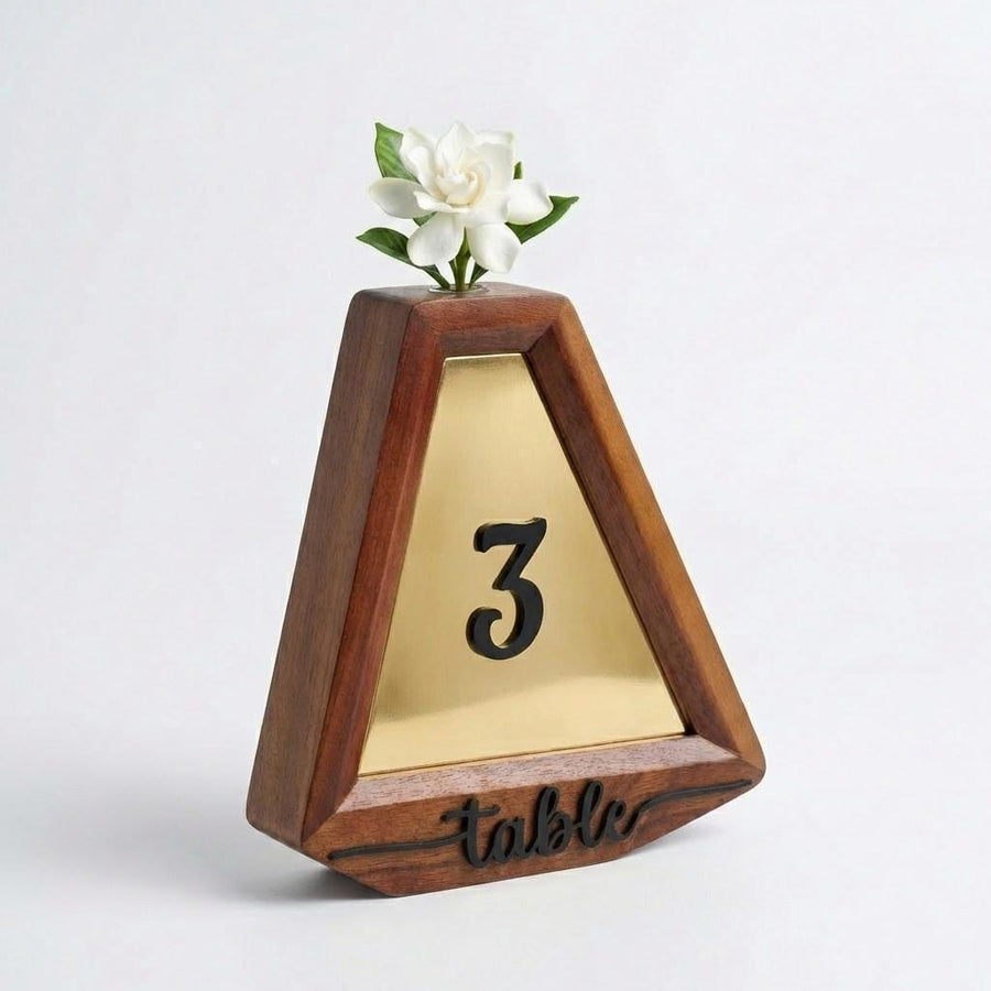 Flower wedding decor item for table number centerpiece idea for wedding reception wooden table sign floral minimalist wedding table decor