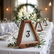 Flower wedding decor item for table number centerpiece idea for wedding reception wooden table sign floral minimalist wedding table decor