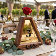 Flower wedding decor item for table number centerpiece idea for wedding reception wooden table sign floral minimalist wedding table decor