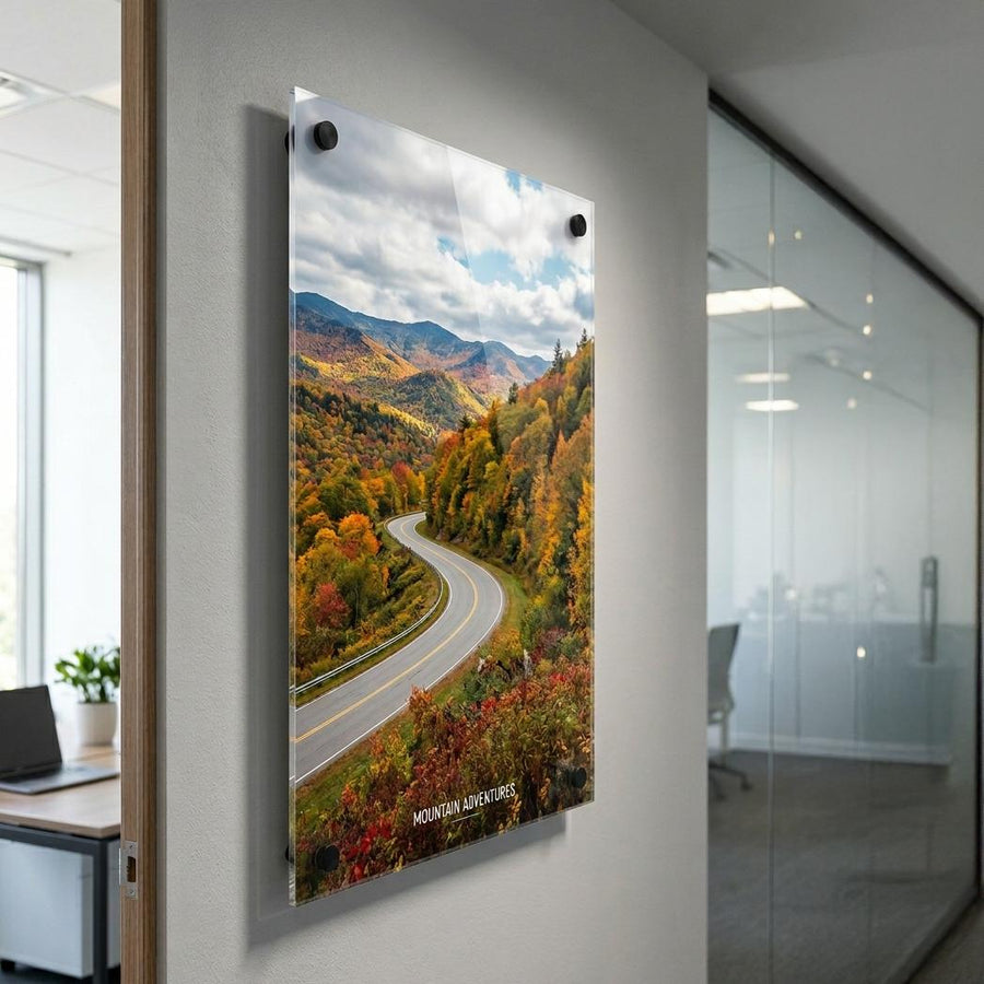Business office wall art decor print on acrylic UV print company vision photo print reception wall decor lobby art company branding signage