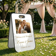 Wedding welcome sign acrylic A frame aisle decor freestanding entrance signage uv print double sided wedding reception sidewalk decor sign