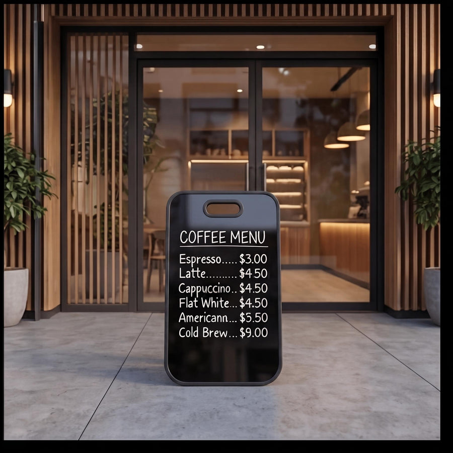 Write erase A frame sign marker writable sidewalk sign for changeable menu daily update sandwich board for shop storefront pavement sign