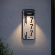 Solar led modern house number plaque illuminated unique number plate for home wall mounted acrylic outdoor lighted door number sign