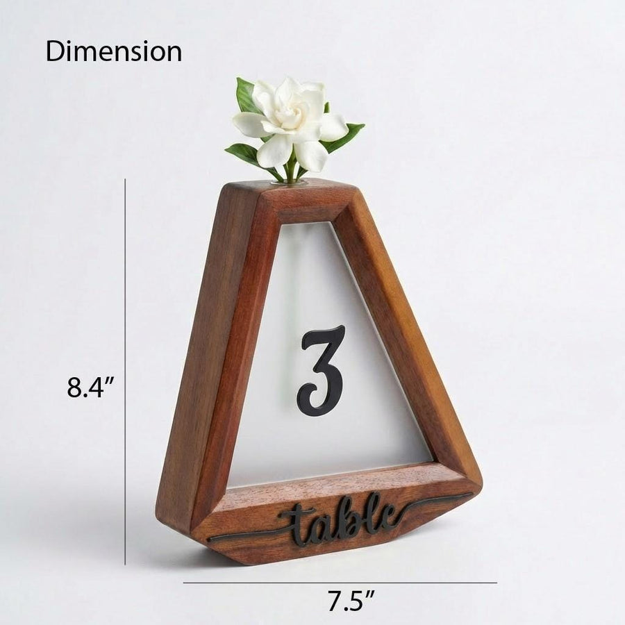 Flower wedding decor item for table number centerpiece idea for wedding reception wooden table sign floral minimalist wedding table decor