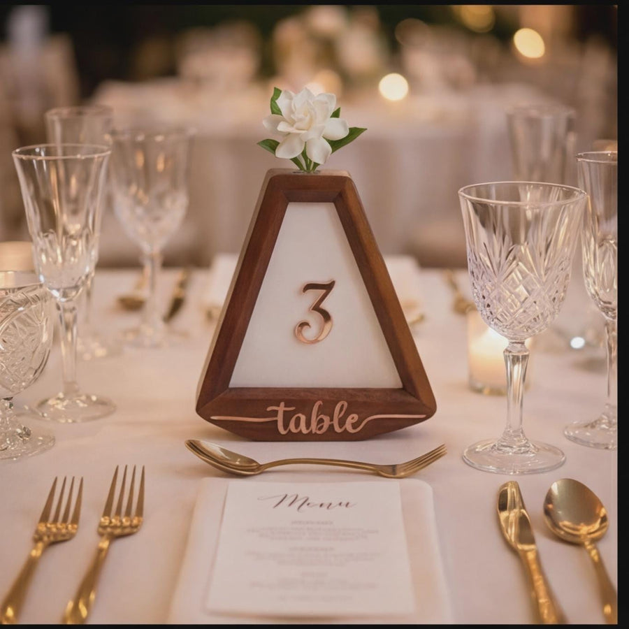 Flower wedding decor item for table number centerpiece idea for wedding reception wooden table sign floral minimalist wedding table decor