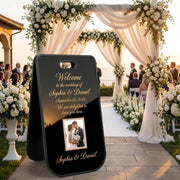 Wedding welcome sign acrylic A frame aisle decor freestanding entrance signage uv print double sided wedding reception sidewalk decor sign