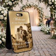 Wedding welcome sign acrylic A frame aisle decor freestanding entrance signage uv print double sided wedding reception sidewalk decor sign
