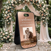 Wedding welcome sign acrylic A frame aisle decor freestanding entrance signage uv print double sided wedding reception sidewalk decor sign