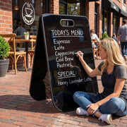 Write erase A frame sign marker writable sidewalk sign for changeable menu daily update sandwich board for shop storefront pavement sign