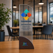 Trophy awards personalized work anniversary gift crystal award 5 year plaque appreciation corporate awards unique plaque designs wood laser