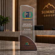 Trophy awards personalized work anniversary gift crystal award 5 year plaque appreciation corporate awards unique plaque designs wood laser