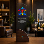 Trophy awards personalized work anniversary gift crystal award 5 year plaque appreciation corporate awards unique plaque designs wood laser