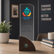 Trophy awards personalized work anniversary gift crystal award 5 year plaque appreciation corporate awards unique plaque designs wood laser