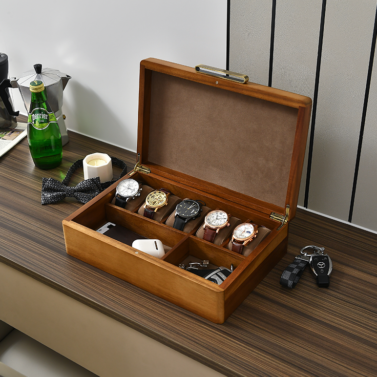 Acacia Wood Watch Box Organizer