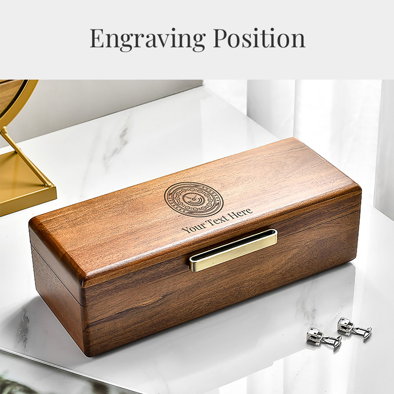 Premium Walnut Finish Watch Box Organizer with 5 Slots Watches