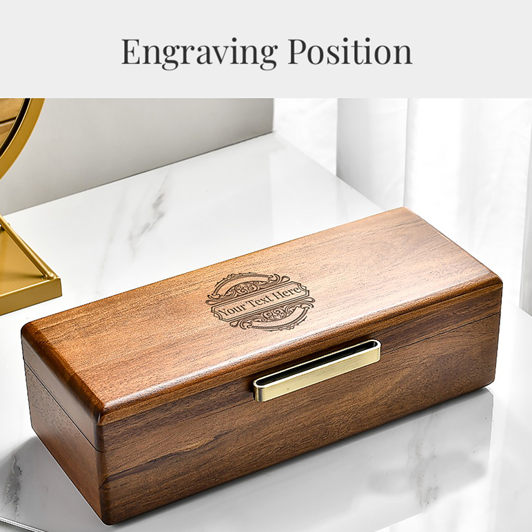 Acacia Wood Tea Box Organizer 4 Removable Slots