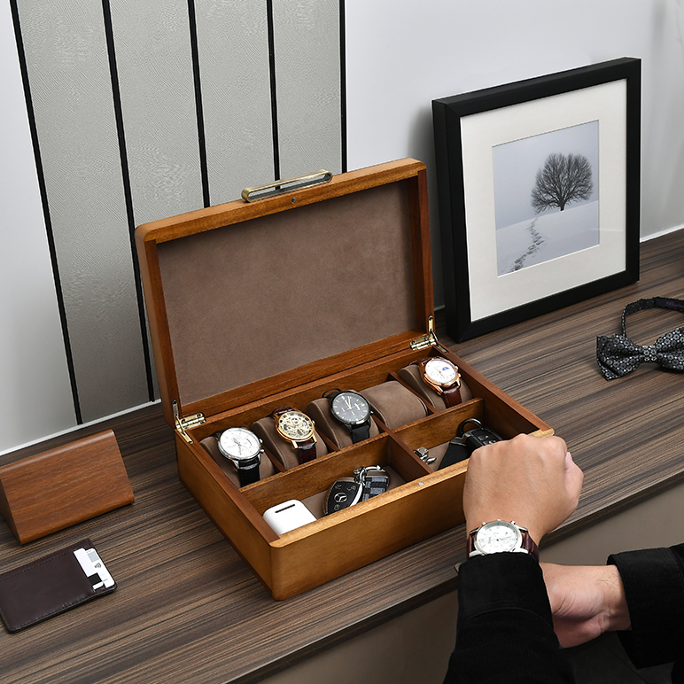 Acacia Wood Watch Box Organizer