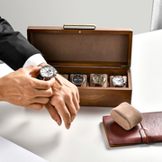 Premium Walnut Finish Watch Box Organizer with 5 Slots Watches