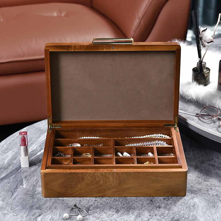 Acacia Wood Jewelry Box Organizer