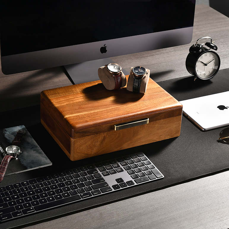 Acacia Wood Watch Box Organizer