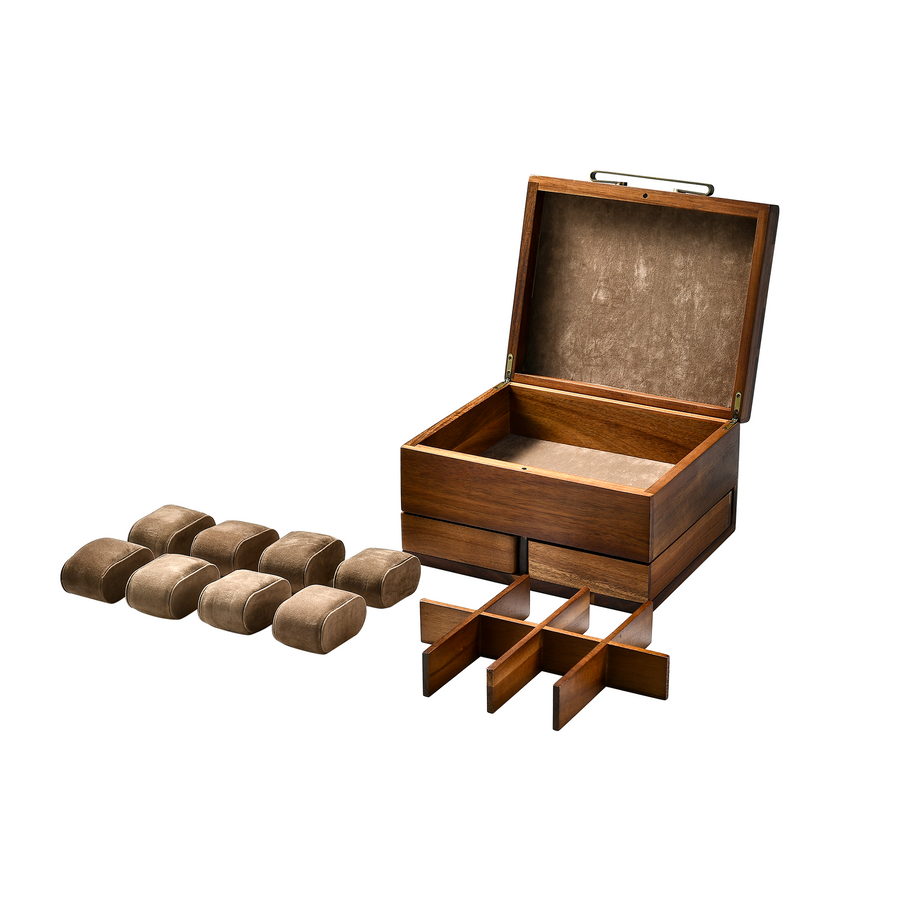 Premium Walnut Finish Watch Box Organizer